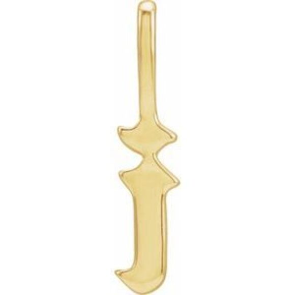 Kazi Luxury 14K Yellow Gold Gothic Initial I Charm/Pendant